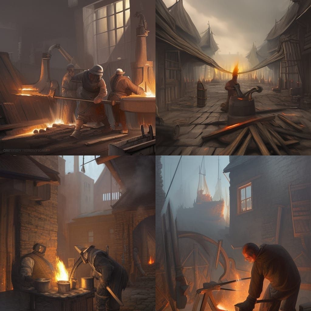 Sinister Blacksmith Forging Tools by the Docks
