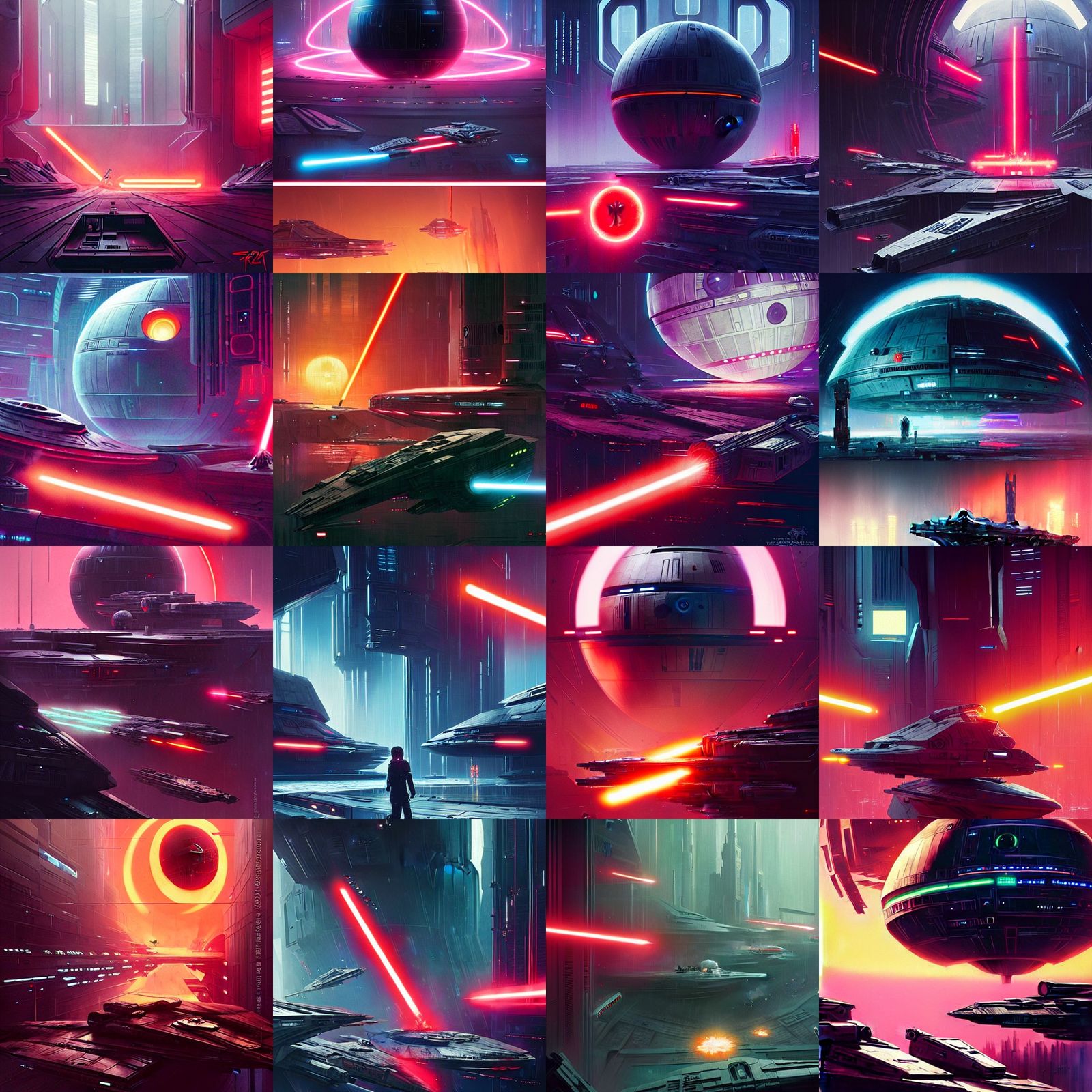 Death Star Destruction in Cyberpunk 2099 Style