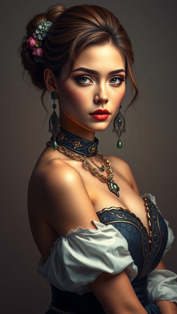 Elegant Female Portrait in Fantasy Realism Style