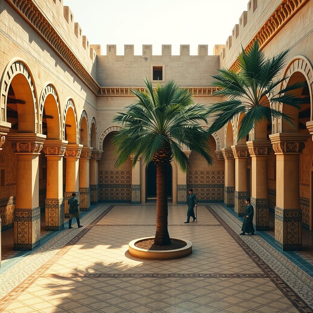 Andalusian Alcazaba Fortress in Warm Sunlight