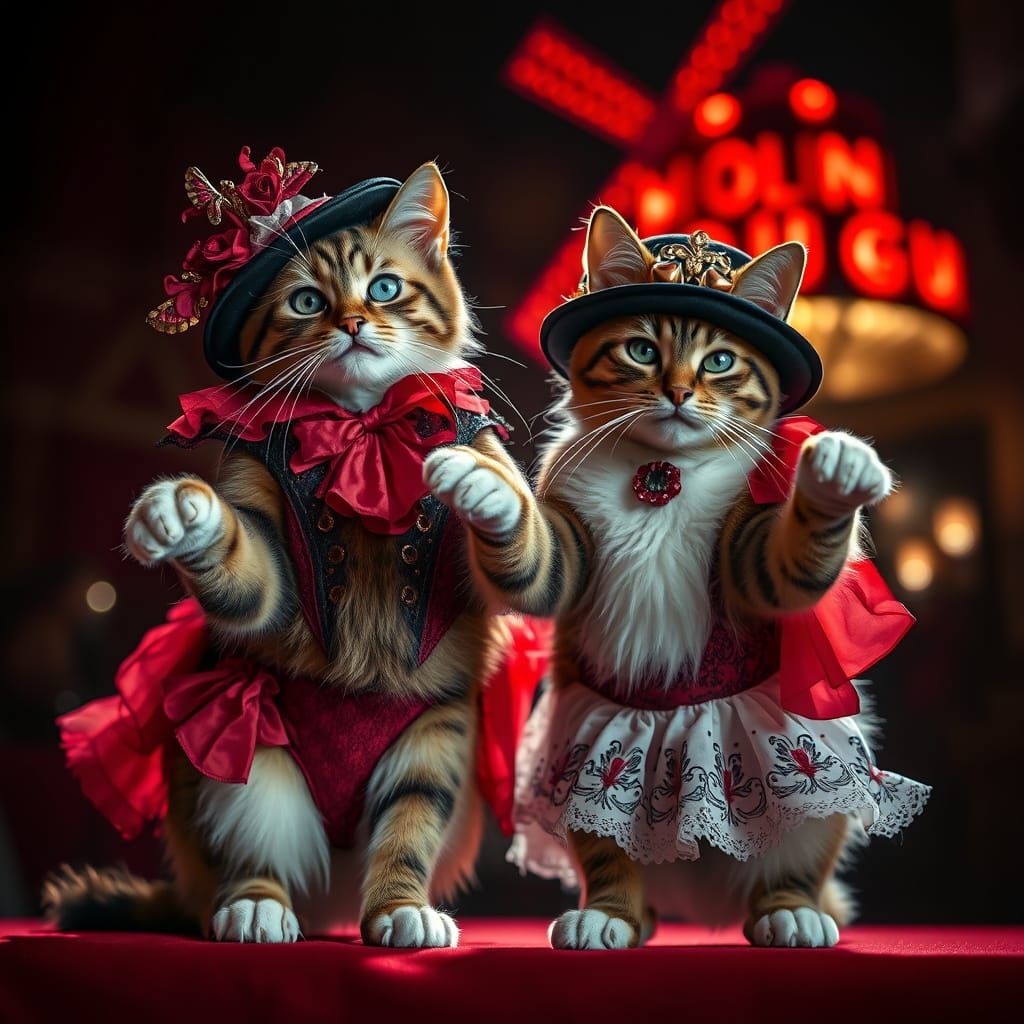 Cats in Moulin Rouge Burlesque