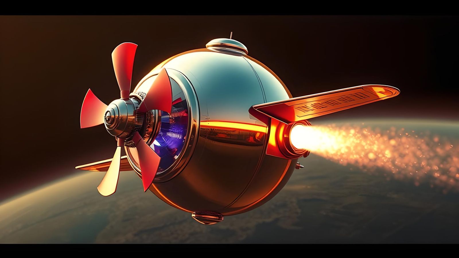 Retro Sci-Fi Spherical Flying Machine