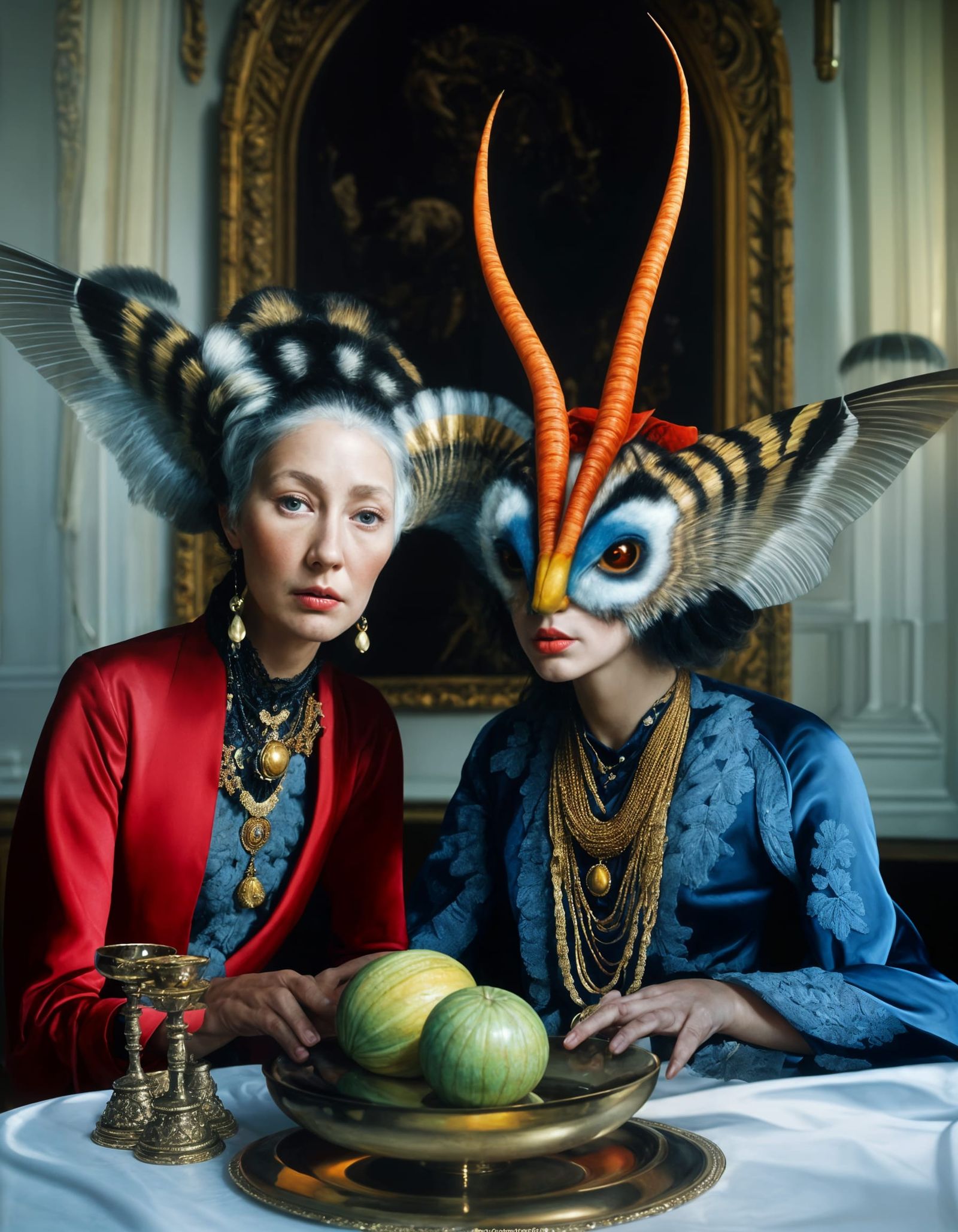 Bizarre Abstracted Portrait in Magical Realism Style