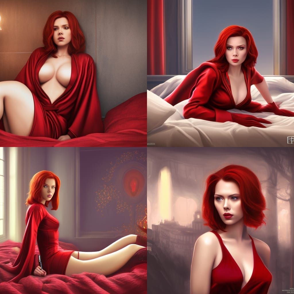 Woman in Red Robe: Detailed Fantasy Art