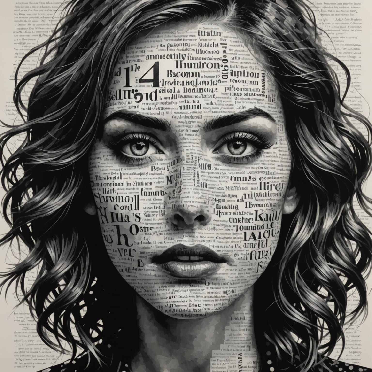 Typographic Portrait: A Woman Made of Words
