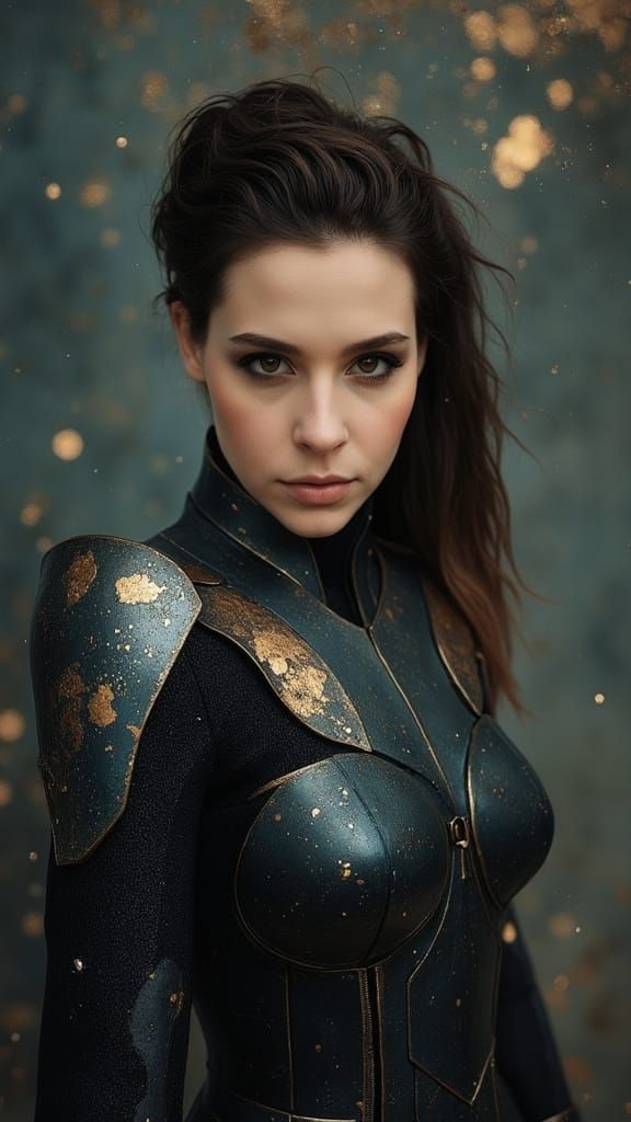 Futuristic Warrior in High-Tech Armor Photograph