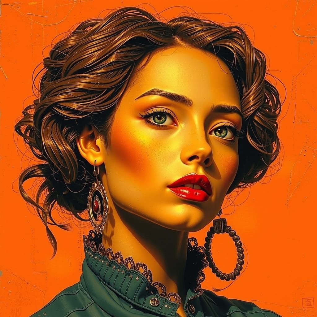 Expressive Red Sculpture of Imminent Glory