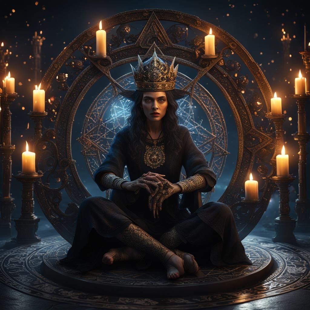 Queen of Witches in Circle of Skulls