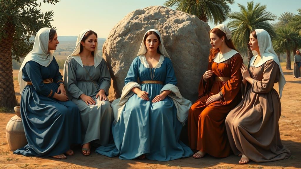 Women of the Biblical Era in Hyper-Realistic Style