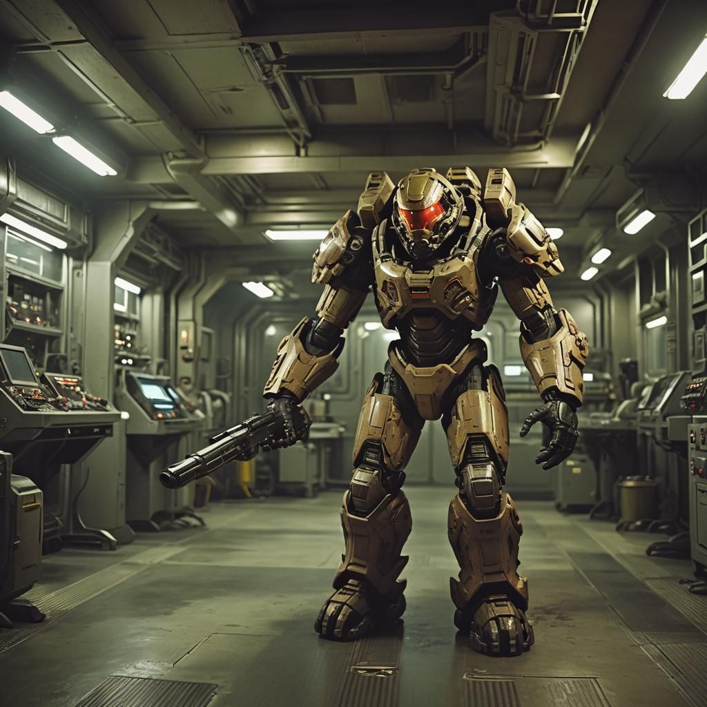 Doom Research Facility: Realistic Cinematic Film Still