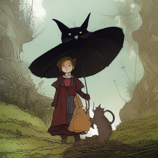 Cat Witch and Kitten Apprentice Adventure