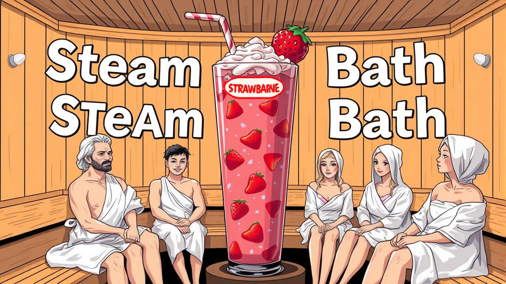 Manga Style Steam Bath with Strawberry Milkshake