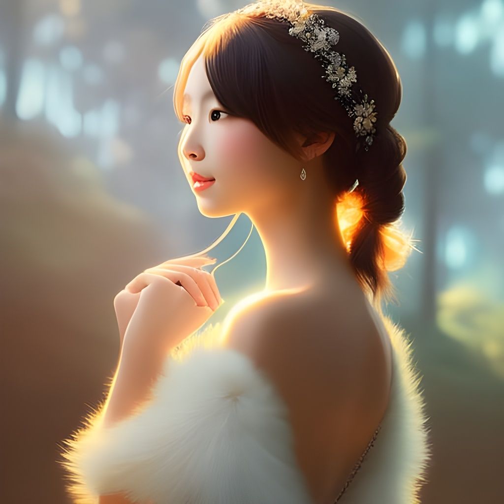 Fox Girl Portrait in Digital Art Style