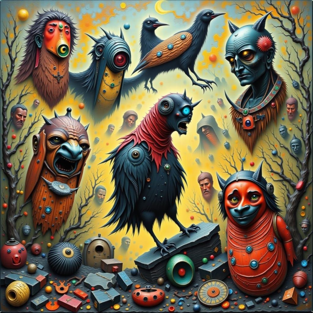 Abstract Portrait in Impasto Style