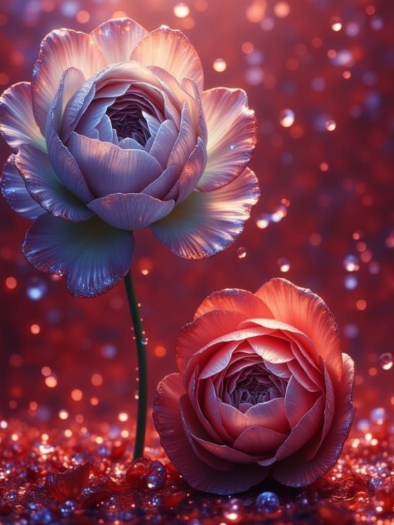 Ethereal Velvet Roses in Whimsical Bloom