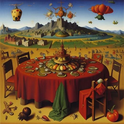 Surreal Apocalypse: Floating Tables and Vegetables