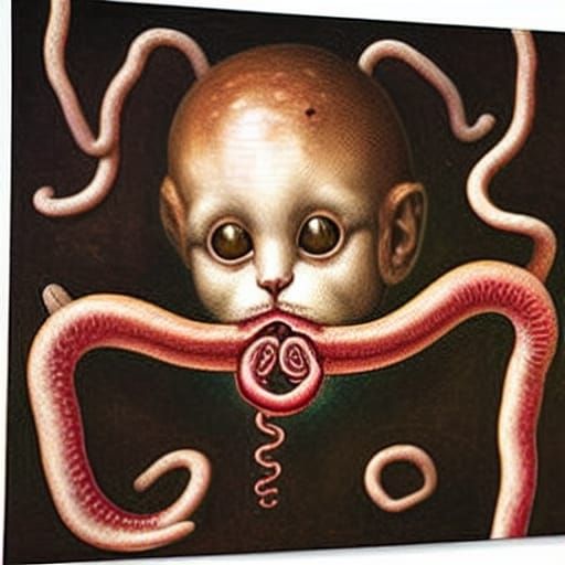 Macabre Kitten Anatomy Lesson in Flemish Baroque Style