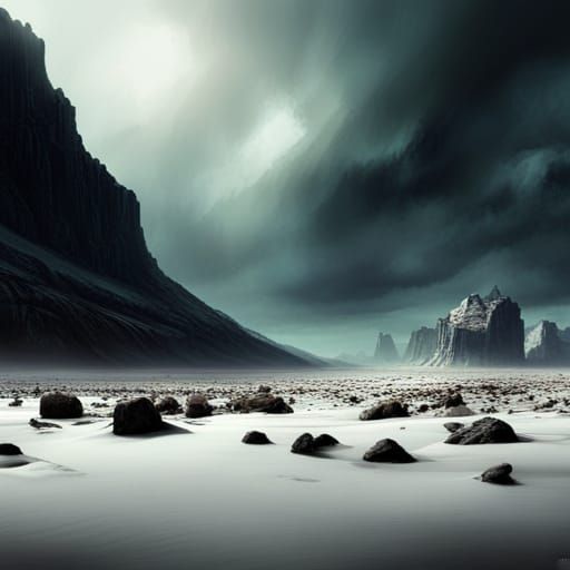 Epic Desolate Wasteland Digital Matte Painting
