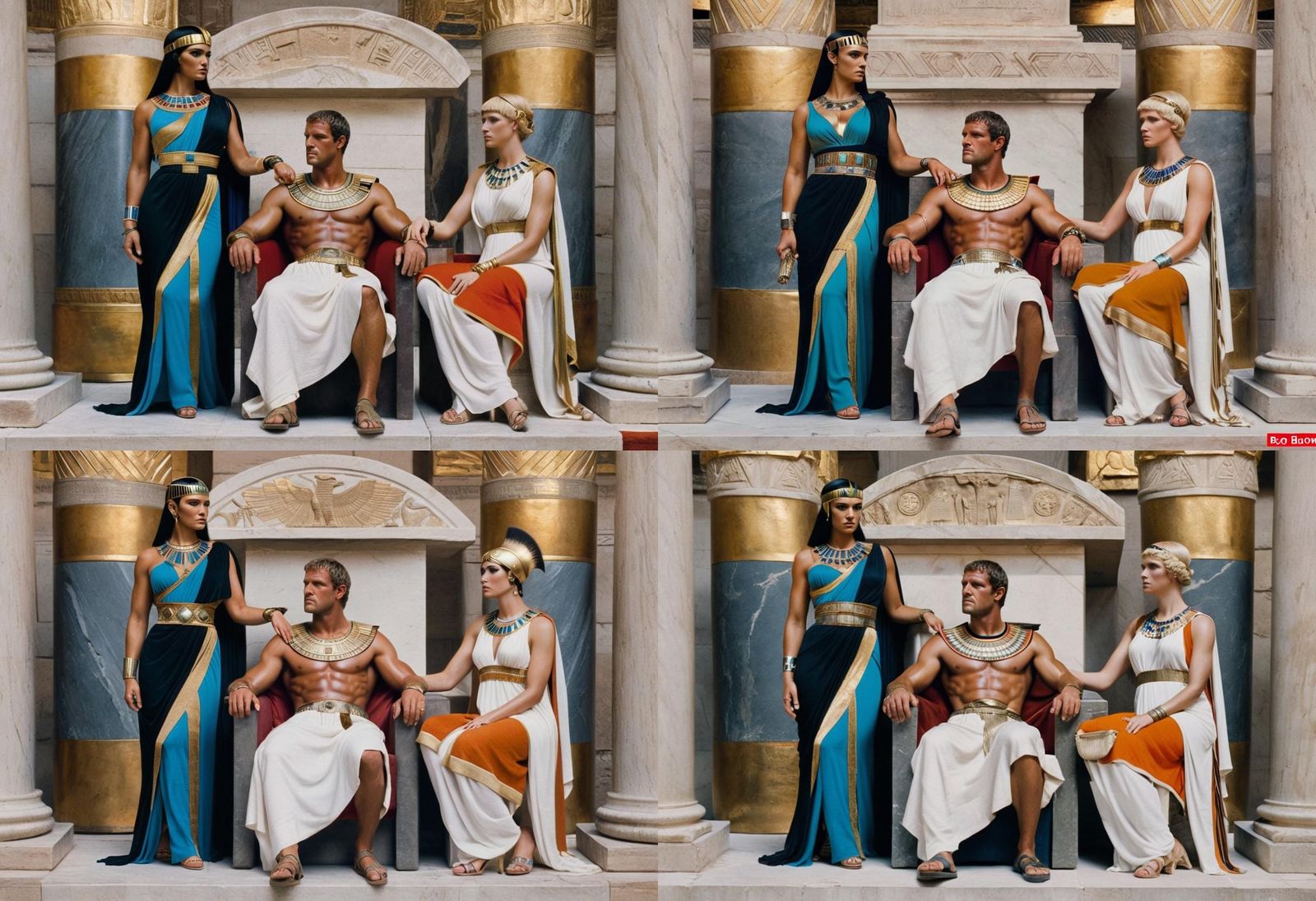 Marcus Antonius with Cleopatra and Octavia in Rome