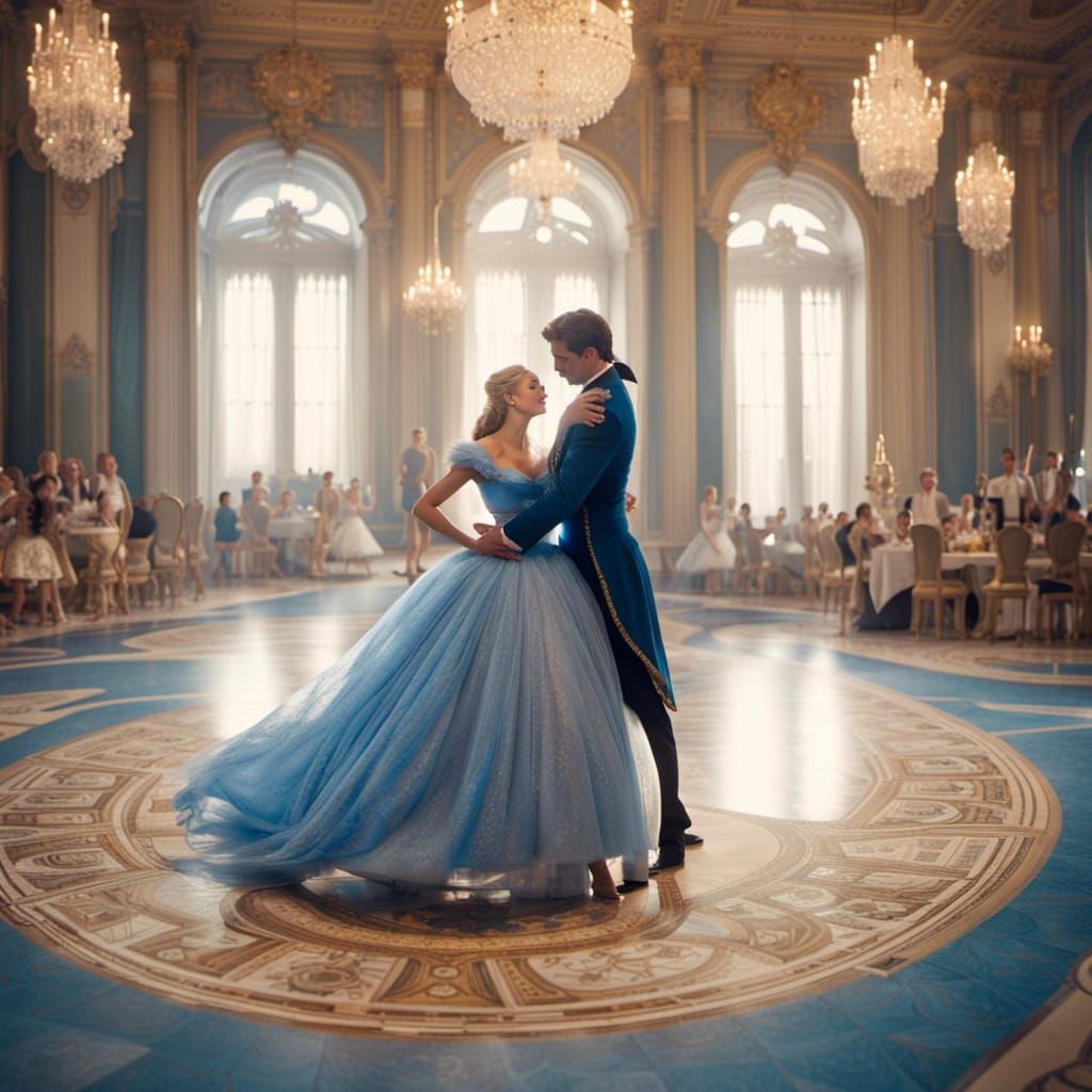 Cinderella's Ballroom Dance: A Digital Matte Painting