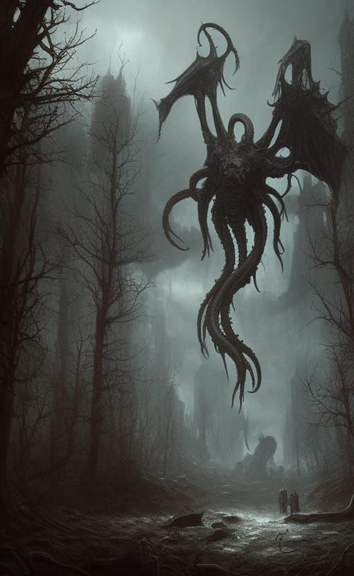 Cthulhu's Post-Apocalyptic Ruin: A Digital Painting