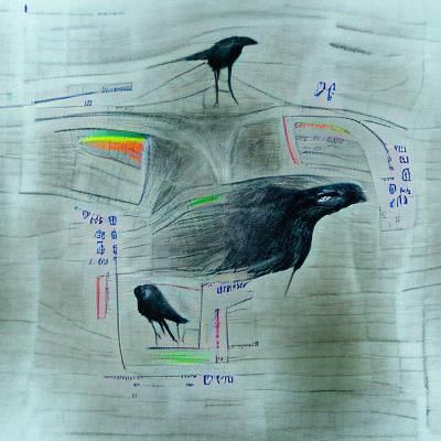 Detailed Scientific Illustration of a Crow