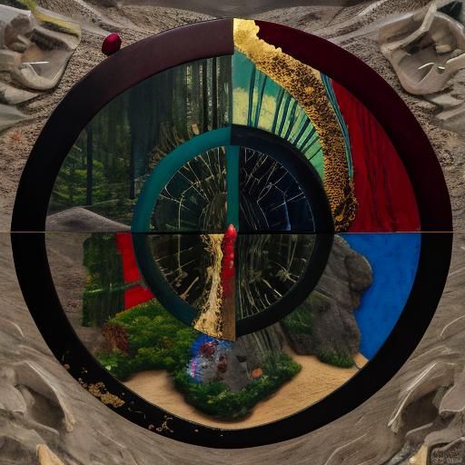 Garden Oil Painting in a Pre-Raphaelite Style