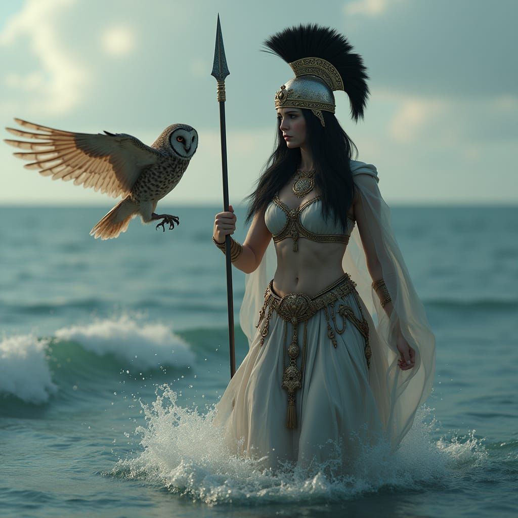 Pallas Athena in Botticelli-Inspired 3D Style