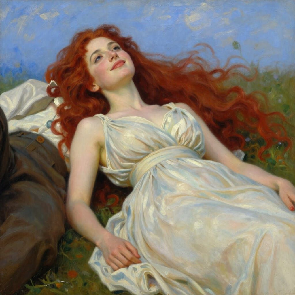 Romantic Oil Painting of a Couple in Soft Light