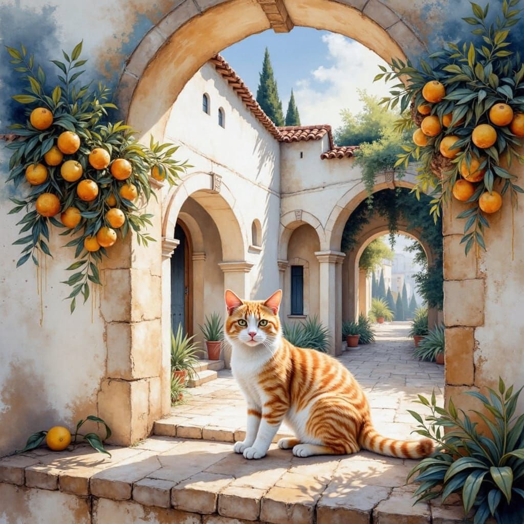 Mediterranean Courtyard in Minoan Style