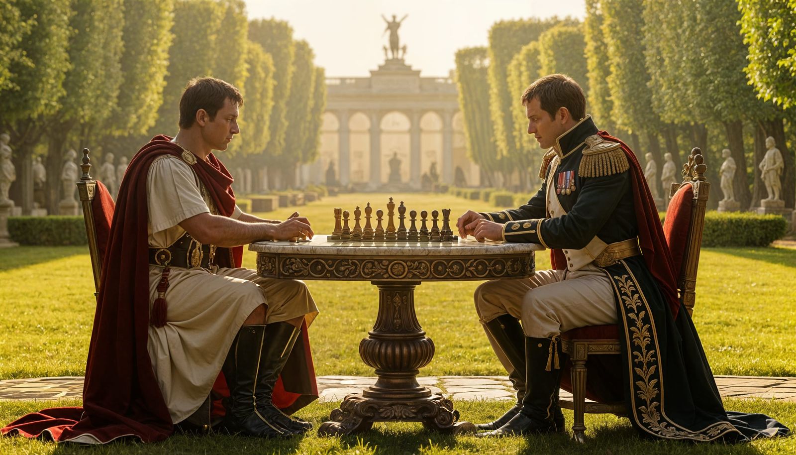 Caesar and Napoleon Play Chess on Elysian Fields