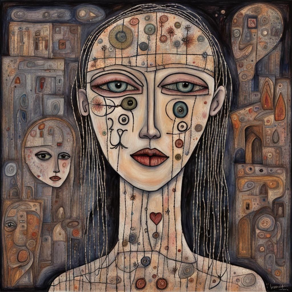 Haunting Memories in Art Brut Style