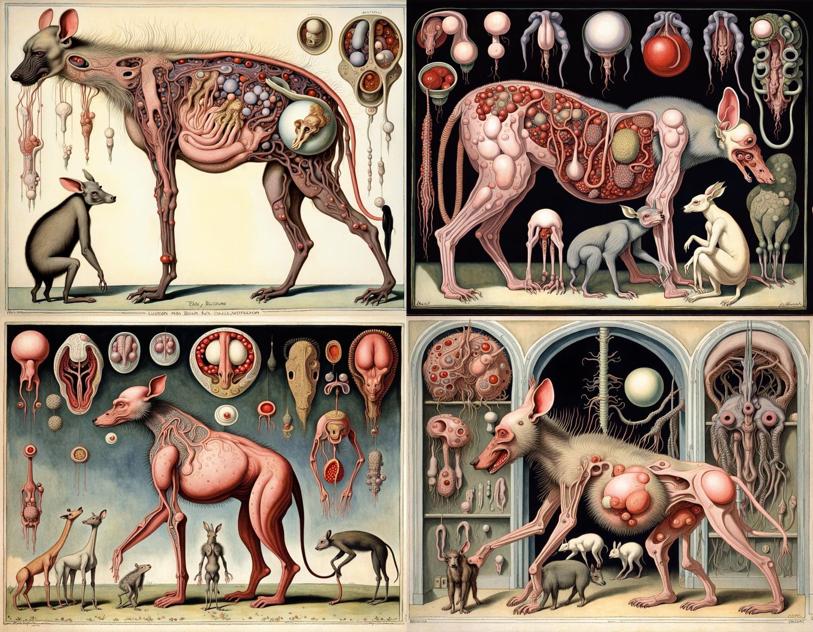 Surreal Anatomical Mashup in Vintage Illustration Style