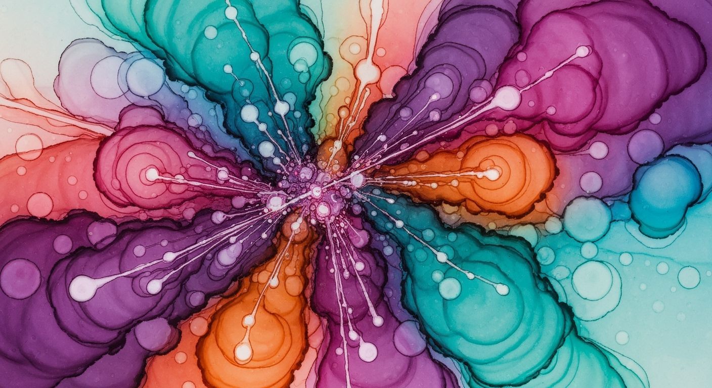 Vibrant Alcohol Ink Artwork with Intricate Details