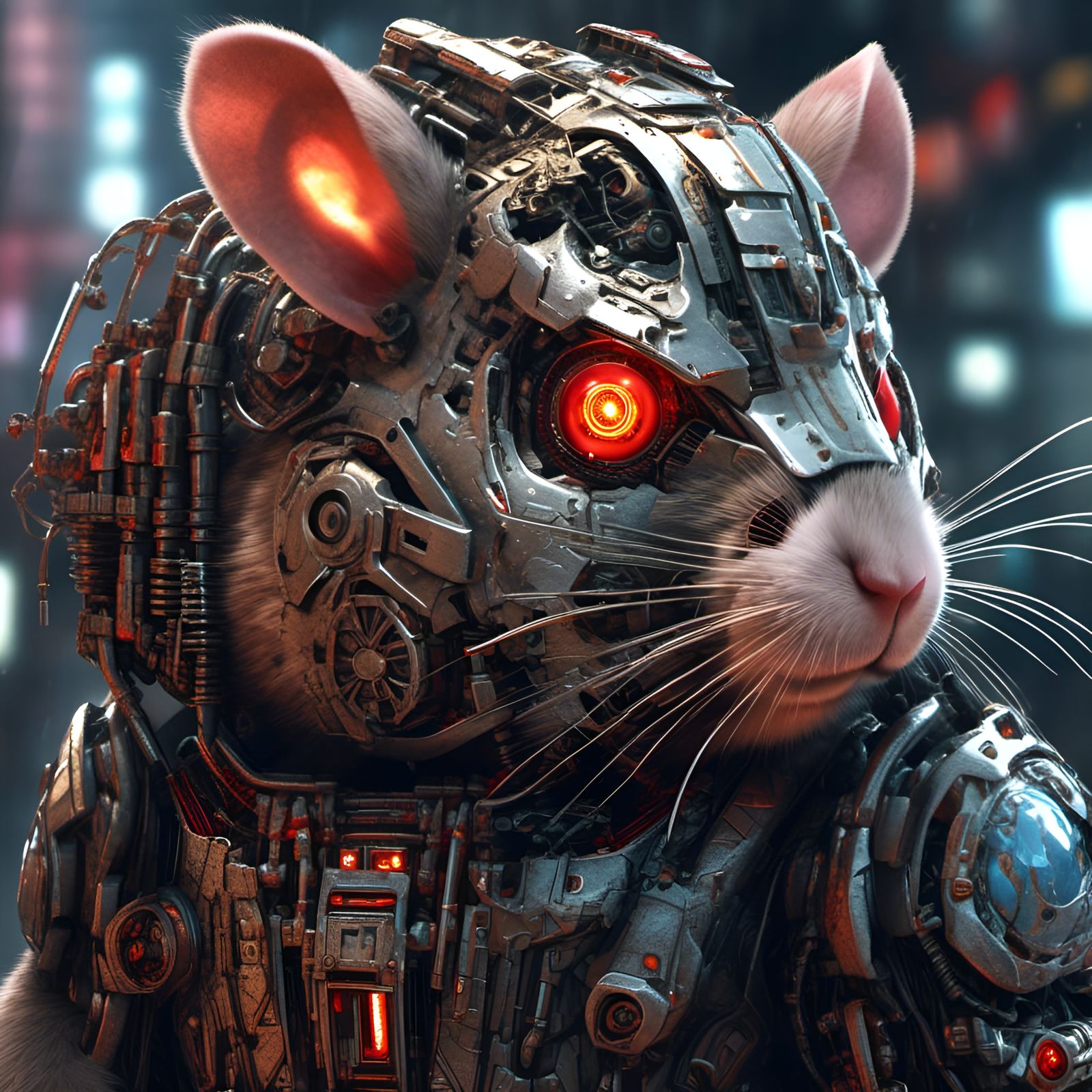 Cyborg Hamster as the Terminator T9000