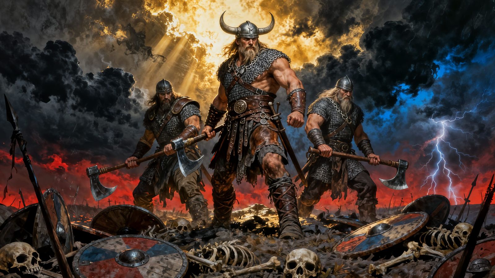 Viking Warriors Longing for Valhalla