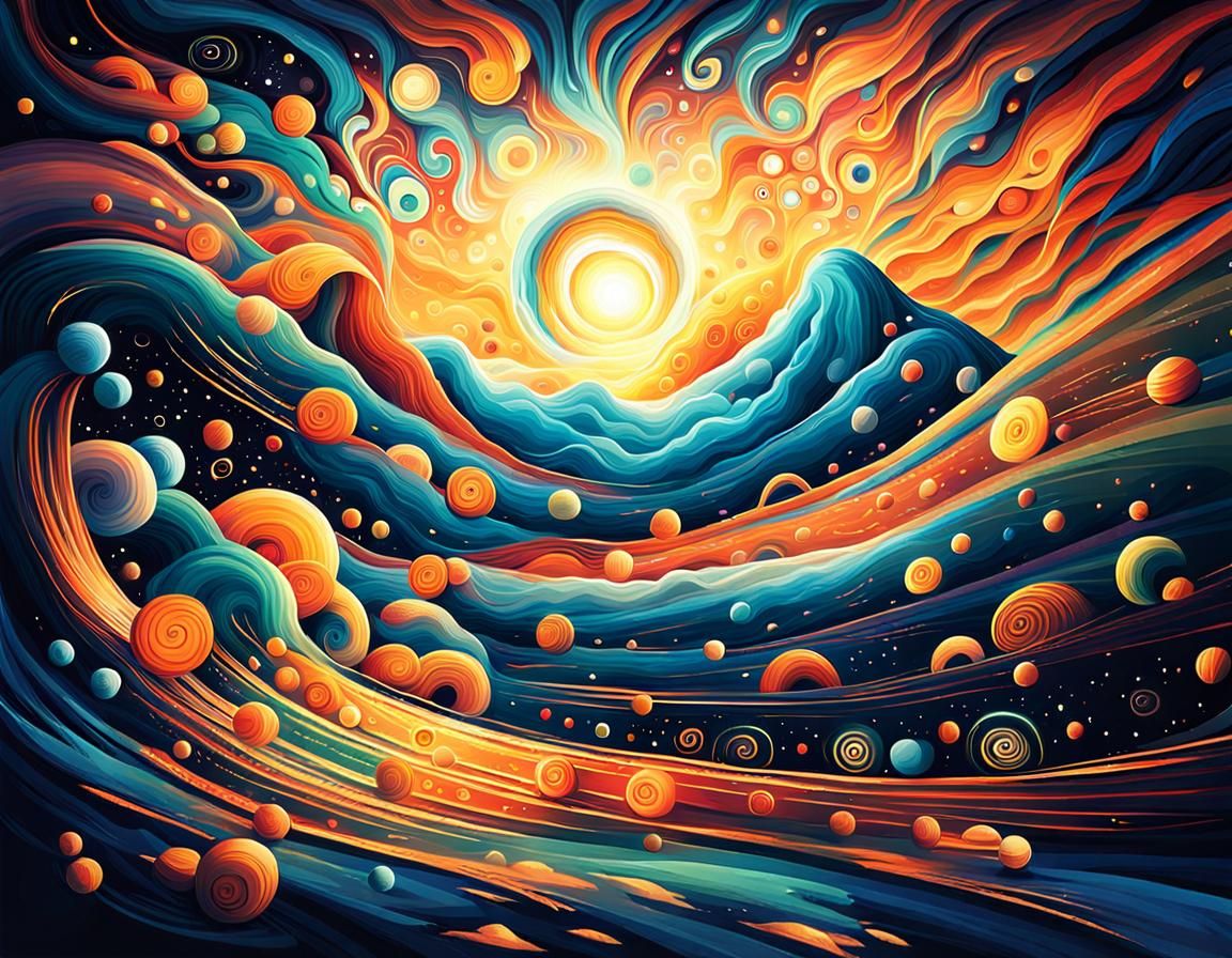 Mystical Abstract: Eternal Happiness in Cinematic Style