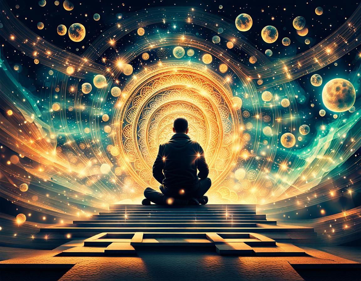 Mystical Abstract Art: Eternal Happiness Realized