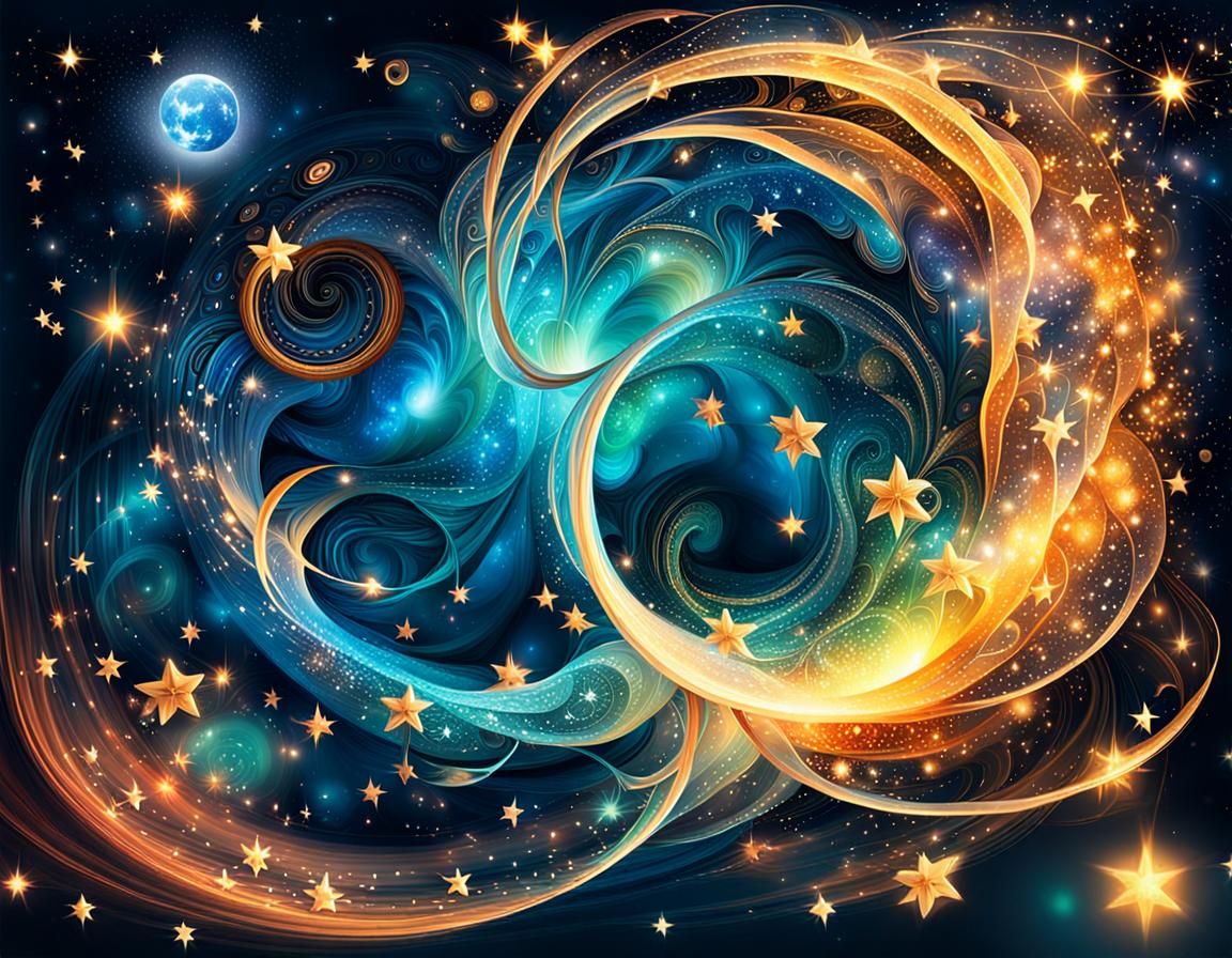 Abstract Magical Rendering of Eternal Happiness