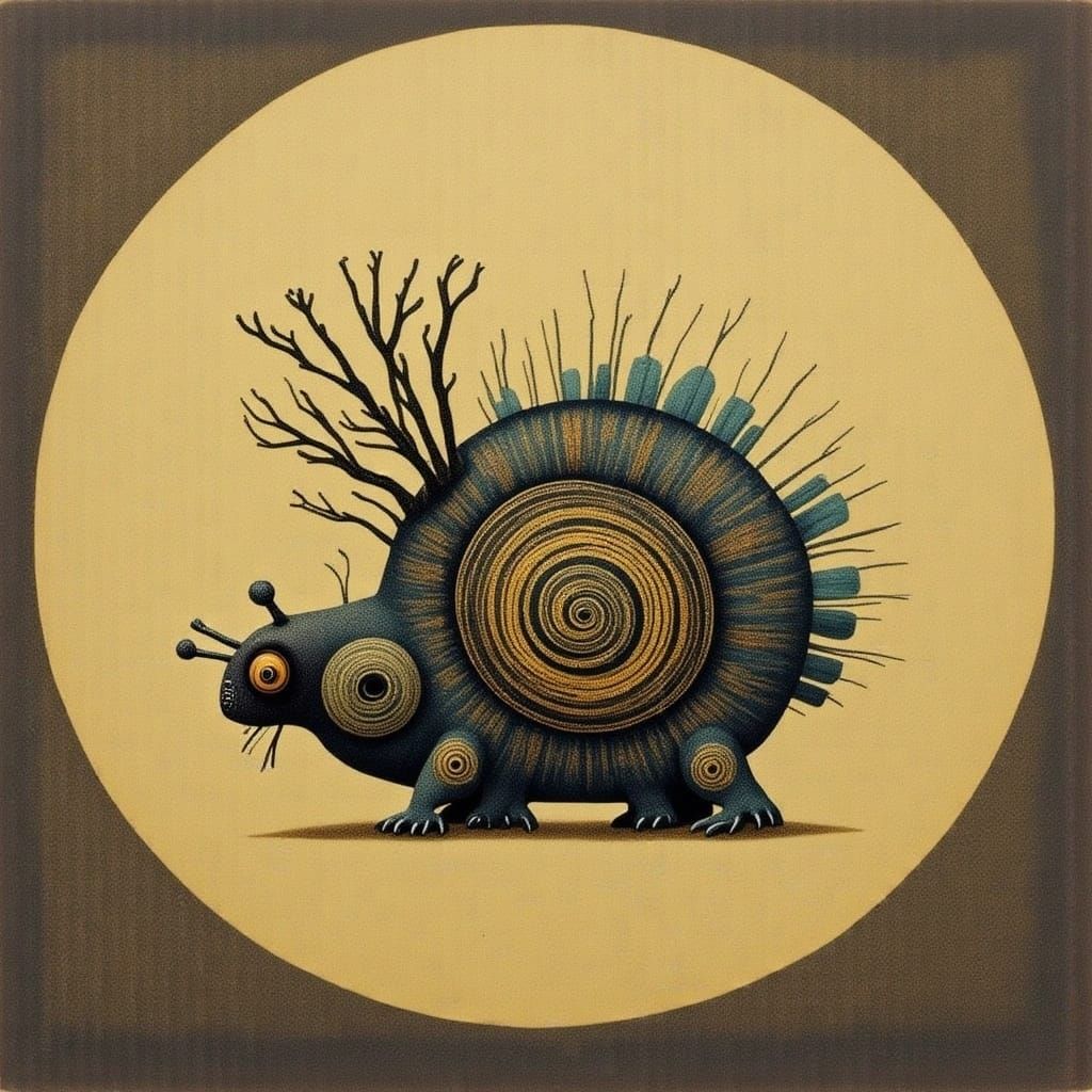 Abstract Doll Figure in Art Brut Style