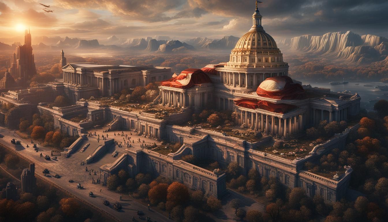 Detailed Matte Painting: Donald Trump as America