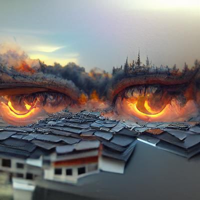 Intense Burning Eyes Matte Painting