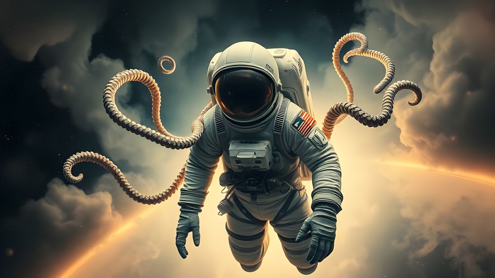 Astronaut Lost in Cosmic Horror