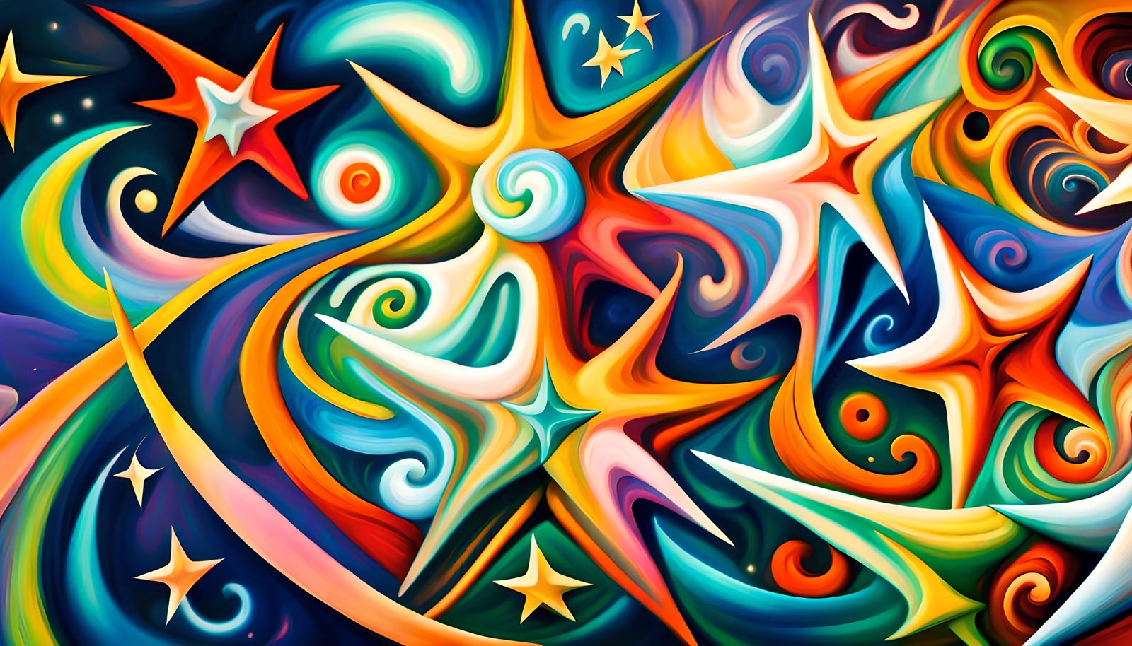 Swirling Star-Beings in Electromagnetic Plasma: Impasto Oil