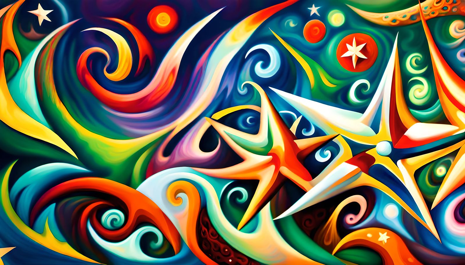 Vivid Star-Beings in Electromagnetic Plasma, Impasto Style