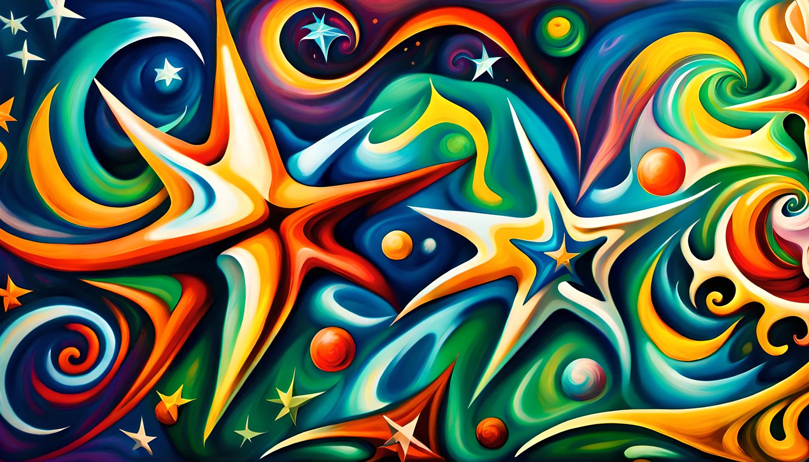 Colorful Star-Beings in Swirling Plasma: Impasto Oil