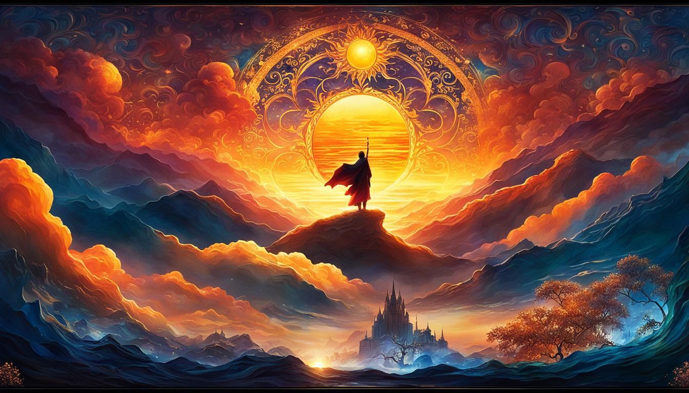 Dreamy Sunrise Scene: Fading into Fantasy