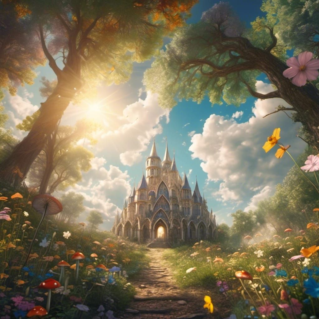 Divine Sunshine Beams Through Clouds