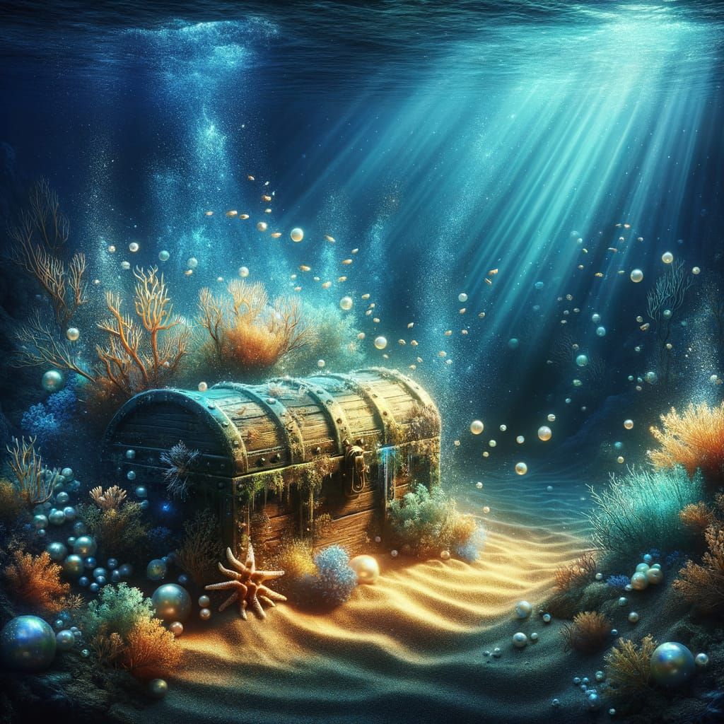 Sunken Treasure Chest in Painterly Style