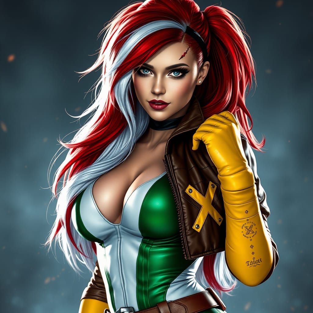 X-Men's Rogue: Full Body Pose in Green Suit